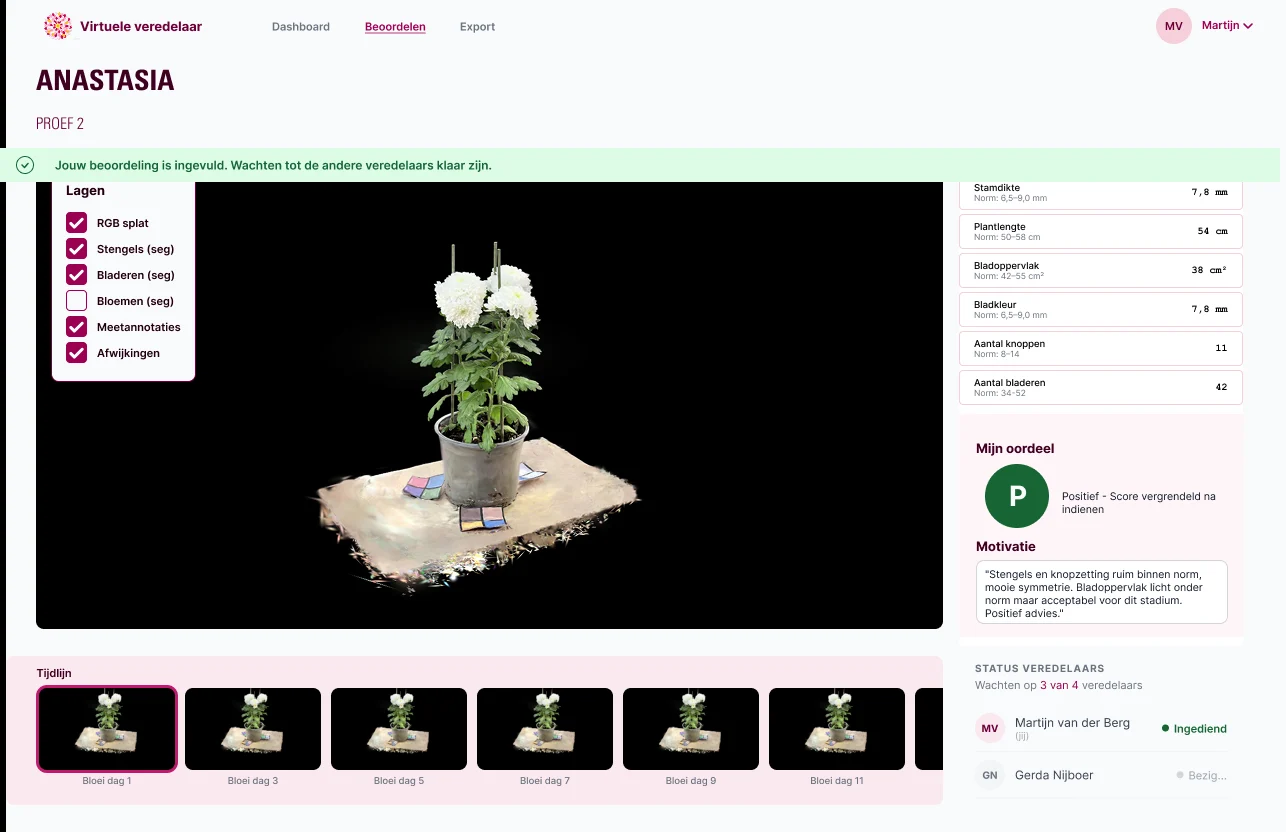 Beoordelen: 3D-model, meetdata en tijdlijn in één scherm