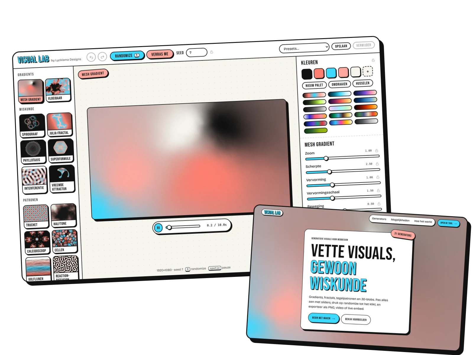 Visual Lab op laptop en telefoon
